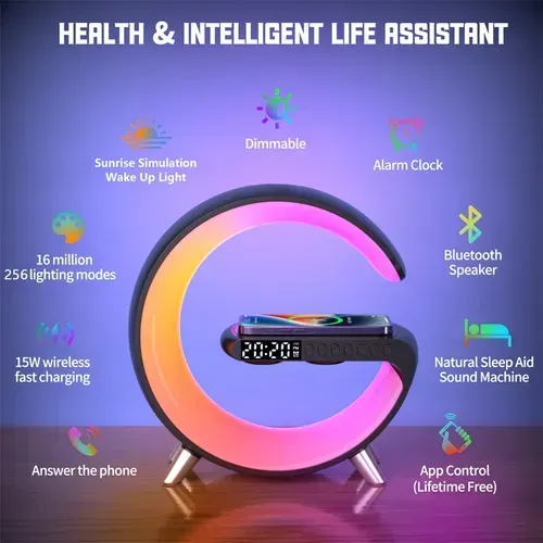 Bluetooth speaker bedside home phone wireless charger with ambient night light high quality computer small sound