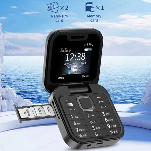 i16 pro dual card dual standby non-smart phone flip phone Bluetooth folding mobile phone