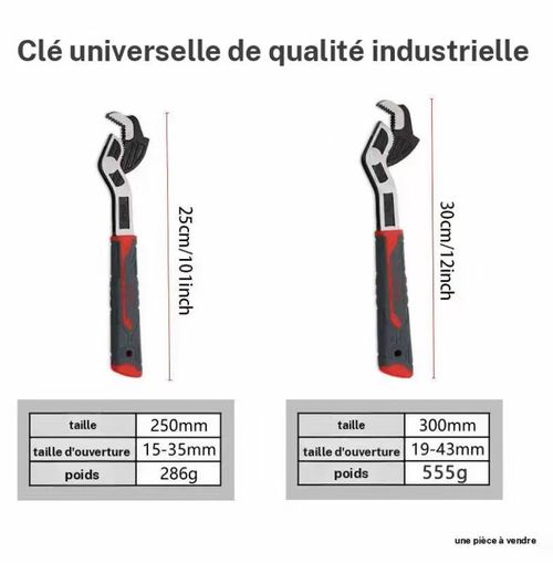 Clé à serrage autobloquante multifonction clé à tuyaux flexible multi-modèles de 6 8 10 et 12 pouces clé à ouverture rapide pour canalisations de chauffage d'eau