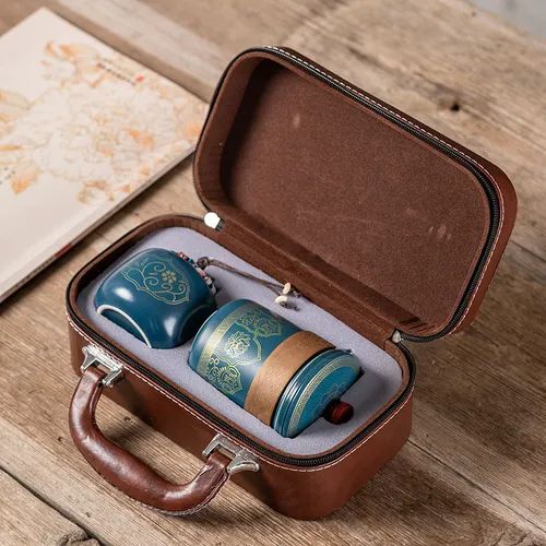 ♨️🍵🚀Ensemble de thé Kung Fu portable bleu, pour camping, extérieur et maison, tasse à infusion rapide pour voyage