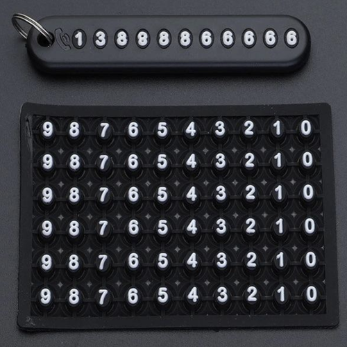 Porte-clés de voiture avec plaque numéro de téléphone, porte-clés de voiture durable avec étiquette numéro de téléphone, anneaux de clés de voiture pratiques