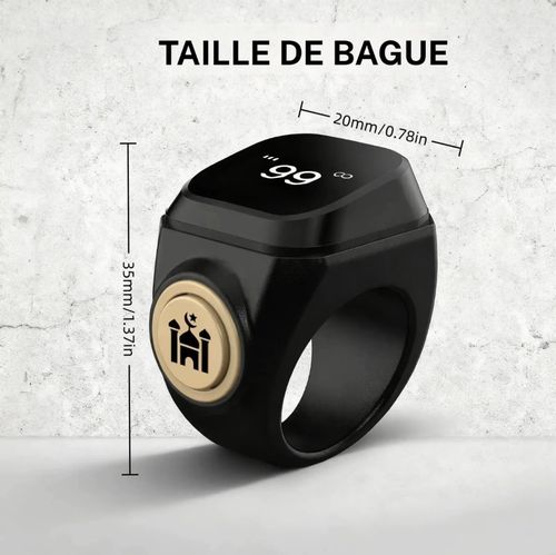 Bague musulmane intelligente pour prières affichage à 4 chiffres connexion précise via application rappel vibration étanche antichoc compteur de prières quotidien idée cadeau