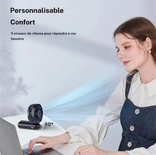 Ventilateur de Poche USB Rechargeable - Compact & Réglable