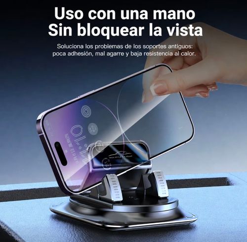 Support pour smartphone de voiture, montage sur tableau de bord, base adhésive stable, design rotatif avec réglage de position