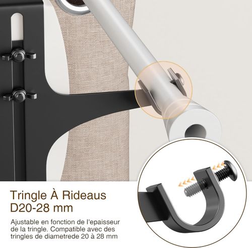 ❤️ Support sans perçage pour tringle à rideaux, compatible avec installation sur climatiseur