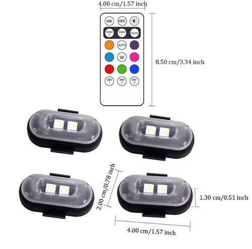 Lumières stroboscopiques LED sans fil pour décoration automobile éclairage d'ambiance 8 couleurs lumières LED rechargeables
