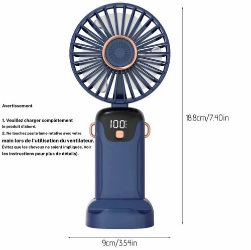 Ventilateur de Poche USB Rechargeable - Compact & Réglable