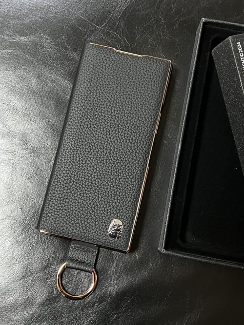 Coque en cuir pleine fleur avec bracelet pour Samsung Z Fold