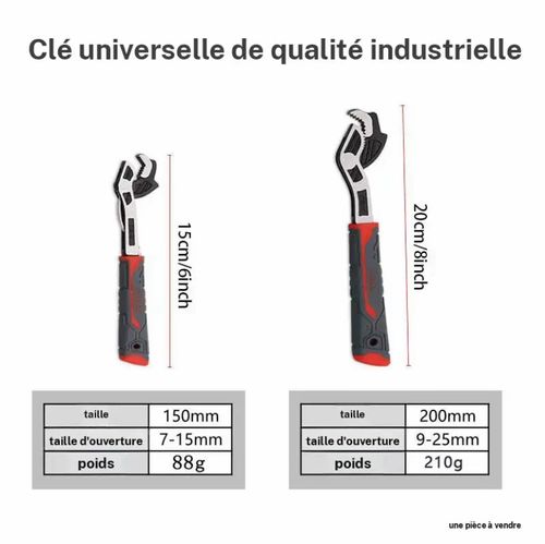 Clé à serrage autobloquante multifonction clé à tuyaux flexible multi-modèles de 6 8 10 et 12 pouces clé à ouverture rapide pour canalisations de chauffage d'eau