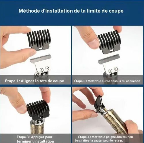 Tondeuse à cheveux électrique professionnelle, tondeuse pour barbe rechargeable via USB, longueur de coupe de 0 mm pour hommes et femmes, appareil polyvalent de soin des cheveux