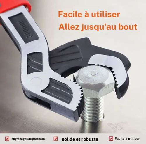 Clé à serrage autobloquante multifonction clé à tuyaux flexible multi-modèles de 6 8 10 et 12 pouces clé à ouverture rapide pour canalisations de chauffage d'eau