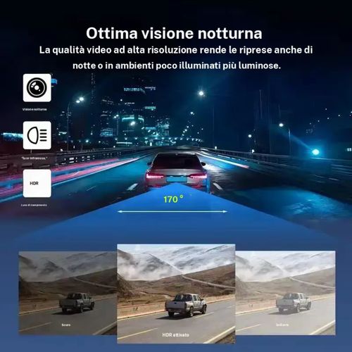 Dashcam 4 Canaux Plug&Play 1080P 64Go Vision Nocturne