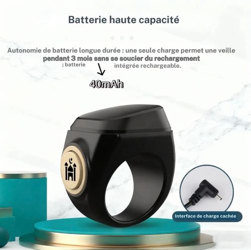 Bague musulmane intelligente pour prières affichage à 4 chiffres connexion précise via application rappel vibration étanche antichoc compteur de prières quotidien idée cadeau