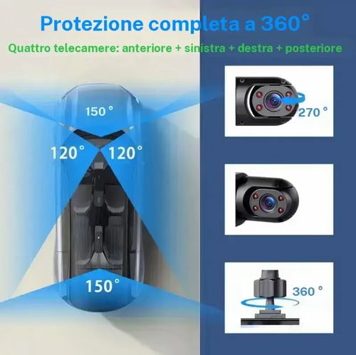 Dashcam 4 Canaux Plug&Play 1080P 64Go Vision Nocturne