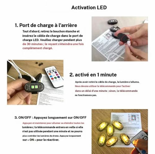 Lumières stroboscopiques LED sans fil pour décoration automobile éclairage d'ambiance 8 couleurs lumières LED rechargeables