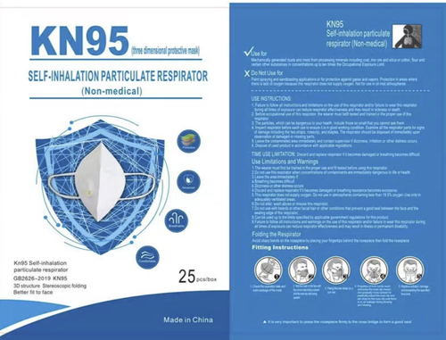 Masque KN95 avec soupape d'expiration, boîte de 25 unités