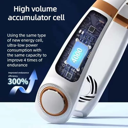 Ventilador portátil com luz para pescoço