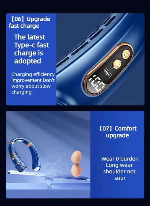 Ventilador portátil com luz para pescoço