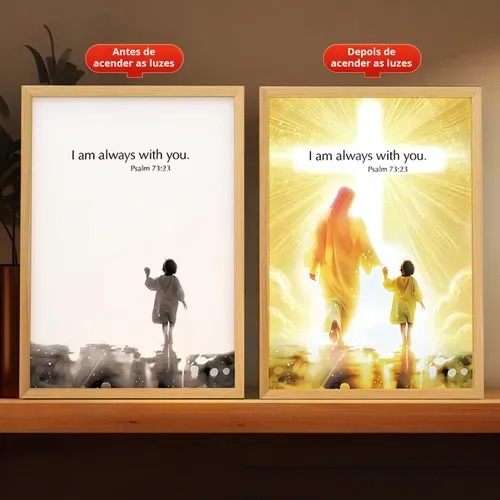 ✝️🙏Quadro de Jesus com Luz – Fé, Beleza e Paz no seu Lar!🙏✝️