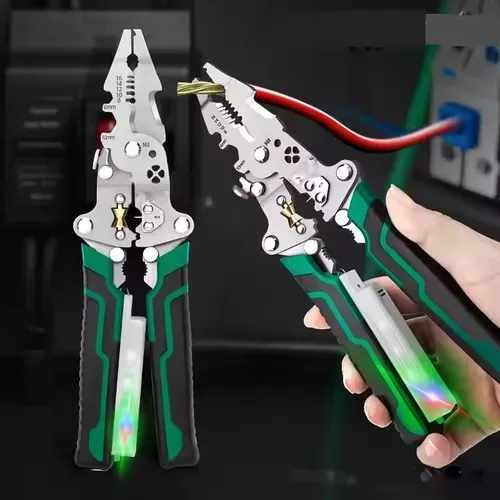 Alicate de pontas finas especial para eletricistas multifuncionais, alicate de descarnar fios dobráveis