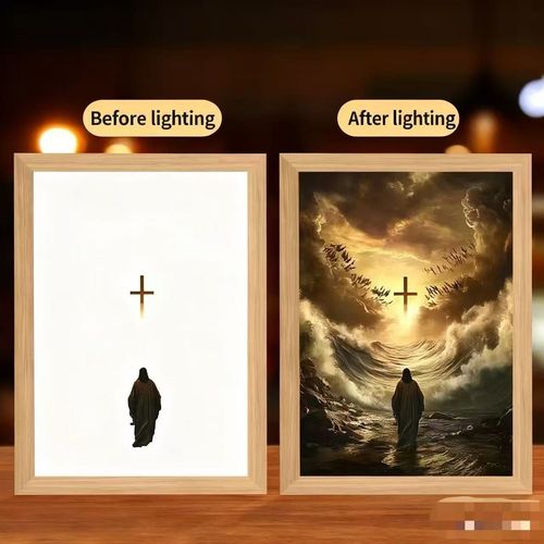 ✝️🙏Quadro de Jesus com Luz – Fé, Beleza e Paz no seu Lar!🙏✝️