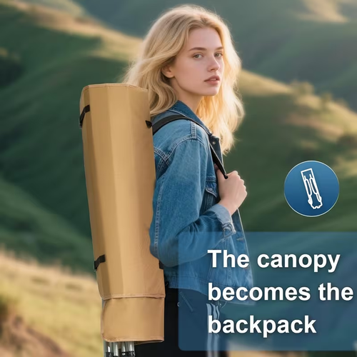 1 Cadeira de Campismo Dobrável Caqui com Toldo com Proteção UV, Apoio para os Pés Removível, Bolsa Térmica e Suporte para Copos - Estrutura em Poliéster Durável, Perfeita para Praias, Pesca, Desporto e Aventuras ao Ar Livre - O Presente Ideal para o Dia do Pai