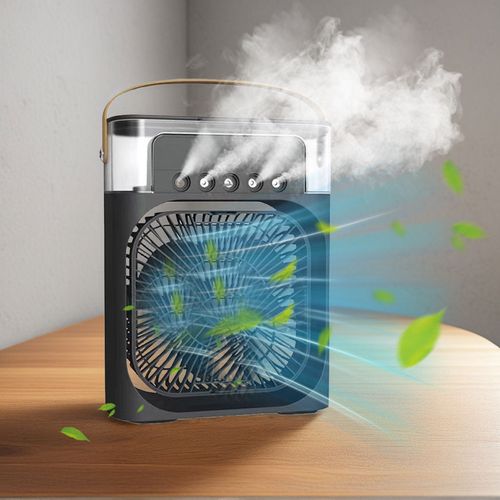 Desktop Water Fog Fan Portable Air Cooler Fan 7 Colors LED Light Humidifier Mist Fan with Water