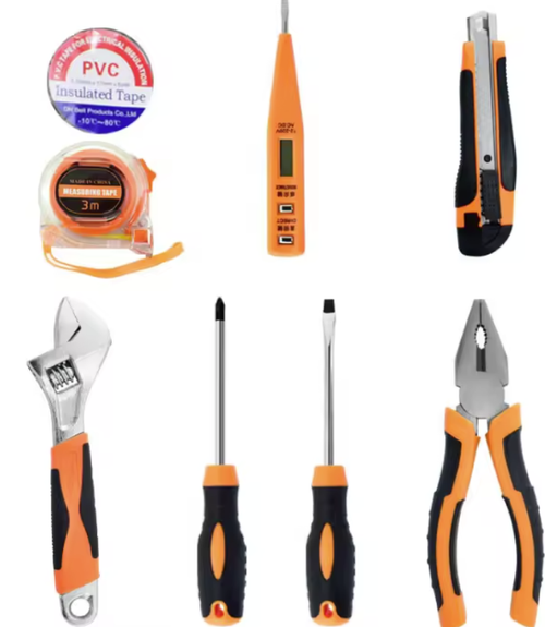 Direct Factory Sale 8 Piece Adjustable Wrench Tools Set Hammer Wrench Screwdriver Pliers Socket Wrench Set