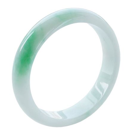 天然a货缅甸翡翠手镯冰种飘花晴绿圆条阳绿贵妃冰透