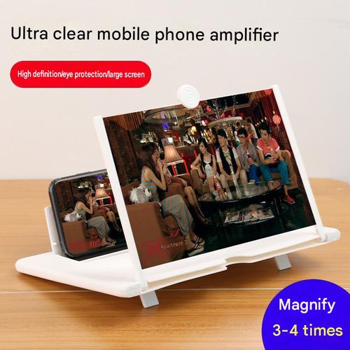 2026 New 12-Inch HD Smartphone Screen Magnifier – Foldable Stand with Eye-Protecting Anti-Blue Light Technology – Desktop Magnifier (Black)