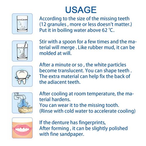 Moldable Dental Gel Dentures Temporary Fillings Cavities ,Daily dental care, temporary resin denture, adhesive
