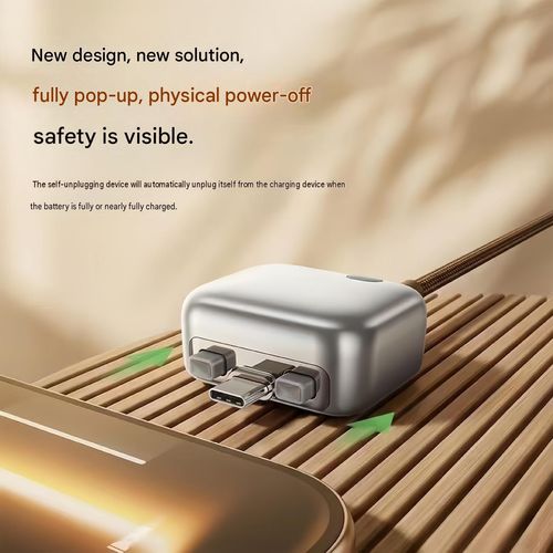 Smart 140W Fast-Charging Cut-Off Adapter: Automatic Power-Off Upon Full Charge with Safety Protection