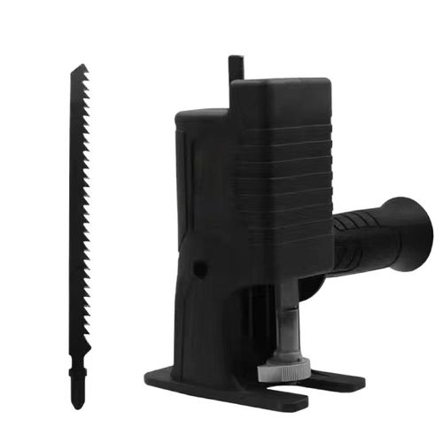 Electric drill to electric saw conversion adapter, a small handheld multi-purpose electric woodworking saw for home use.