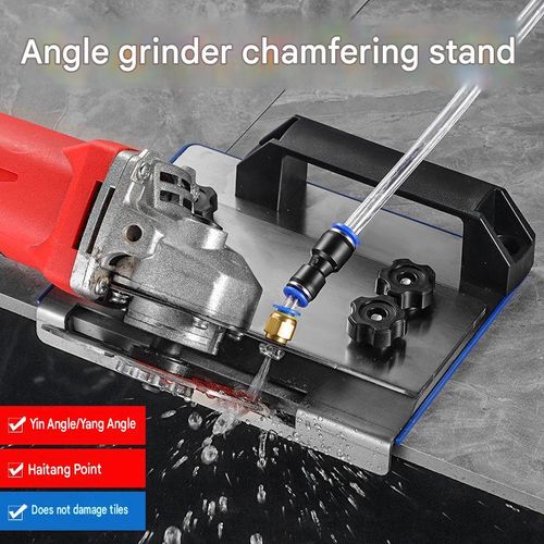 Upgraded Angle Grinder Tile Chamfering Tool ✨ 45-Degree Precision Cutting Bracket with Dust-Free Water Hose and Safety Base 🧱 Professional Ceramic Tile Edge Finishing Kit