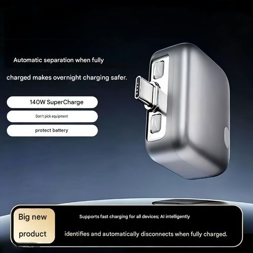 Smart 140W Fast-Charging Cut-Off Adapter: Automatic Power-Off Upon Full Charge with Safety Protection