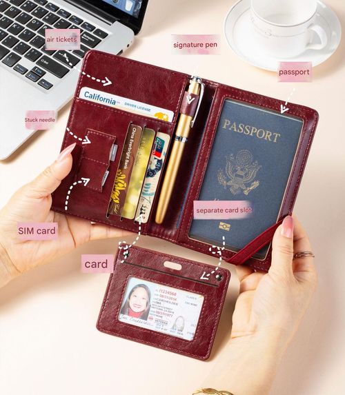 New multi-functional passport holder, card holder, travel accessory, passport bag, ticket holder, document holder for men and women.