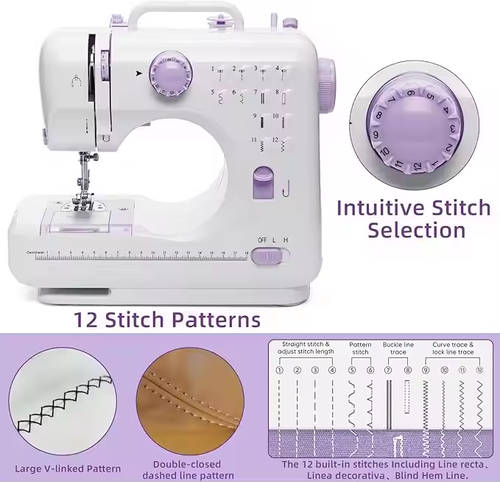 Mini household multi-function foot pedal automatic plug-in sewing machine