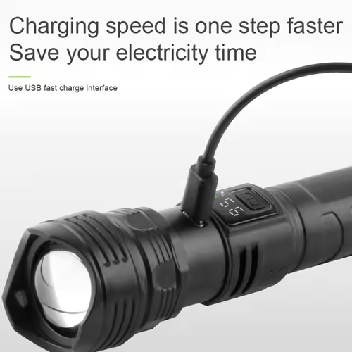 Super Bright LED Flashlight - Zoomable, Long Beam, 5 Modes