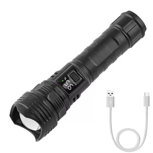 Super Bright LED Flashlight - Zoomable, Long Beam, 5 Modes