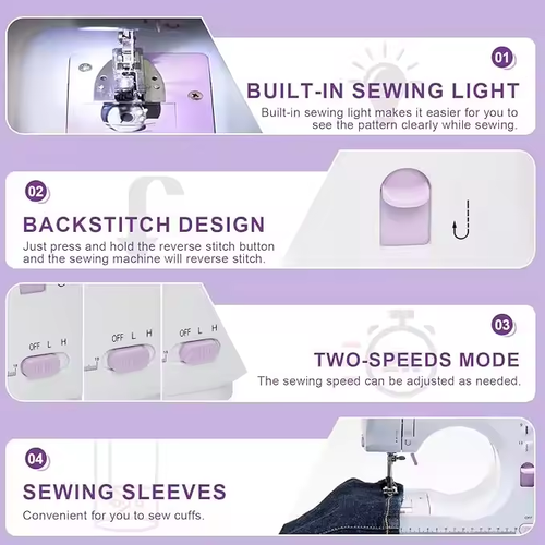 Mini household multi-function foot pedal automatic plug-in sewing machine