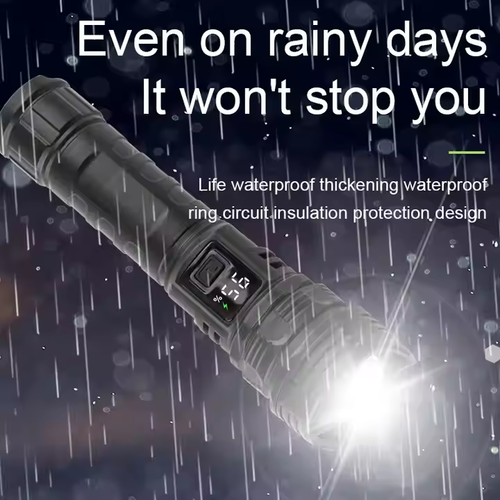 Super Bright LED Flashlight - Zoomable, Long Beam, 5 Modes