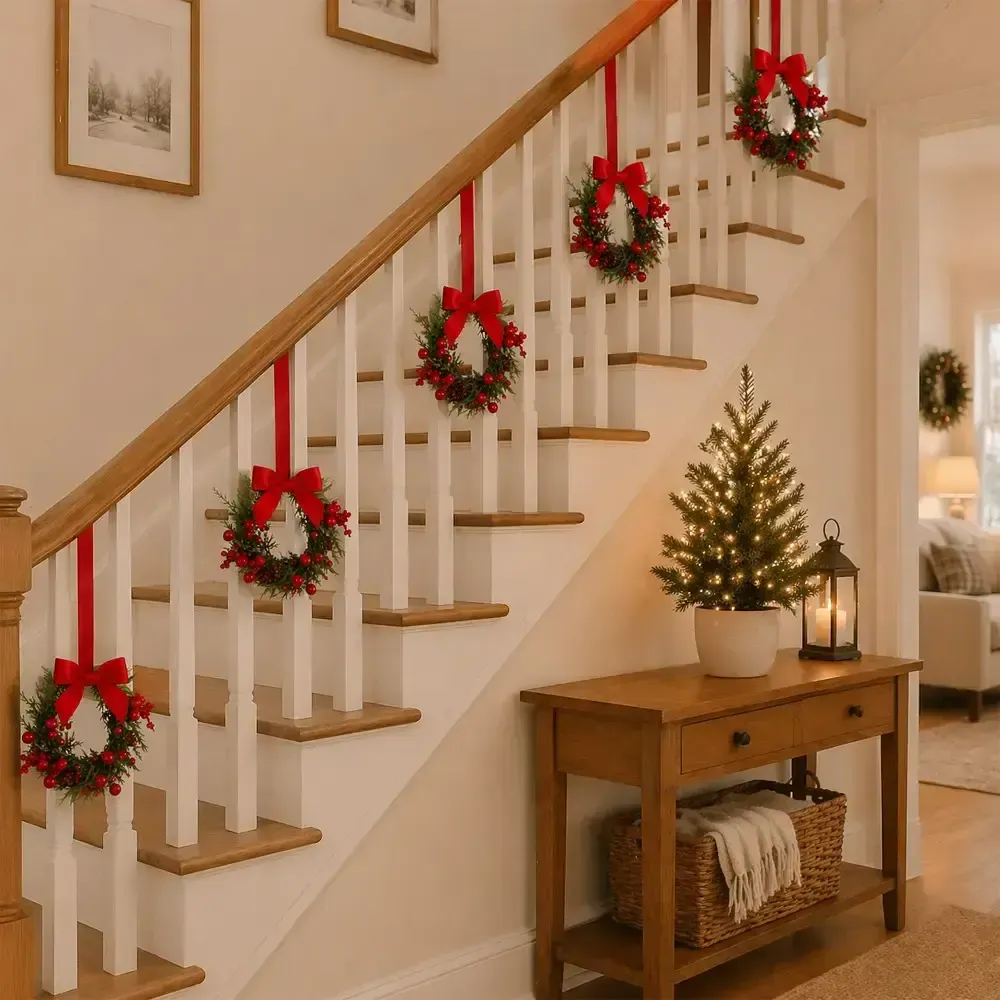 4-Pack Christmas Mini Window Wreaths