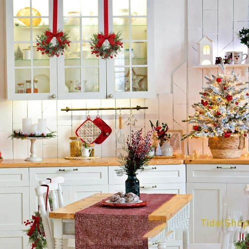 4-Pack Christmas Mini Window Wreaths