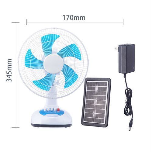 12-inch AC-DC solar fan set, oscillating rechargeable fan with light, table fan 310 sales