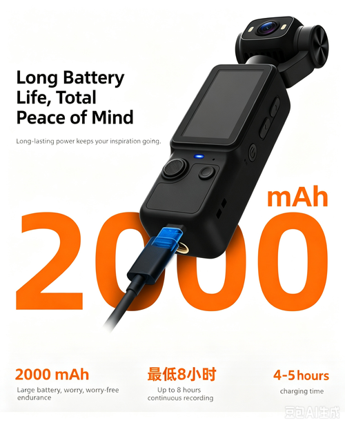 Handheld action camera, stabilization camera for portable shooting and cycling recording.
