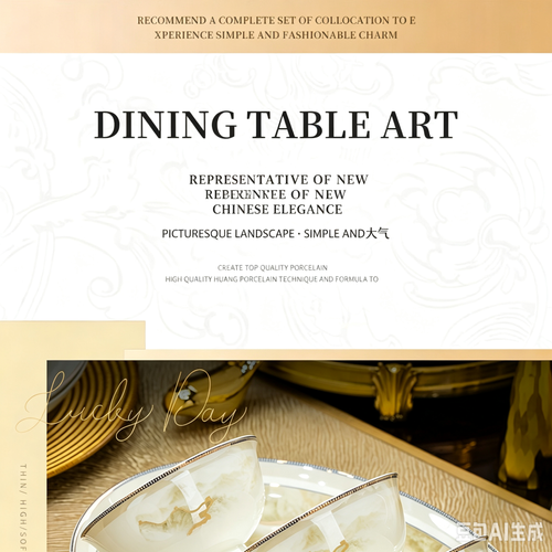 2026 New Jingdezhen Light Luxury Bone China Tableware Set, Household Bowls and Plates Set, Housewarming Gift‑Ready Dinnerware