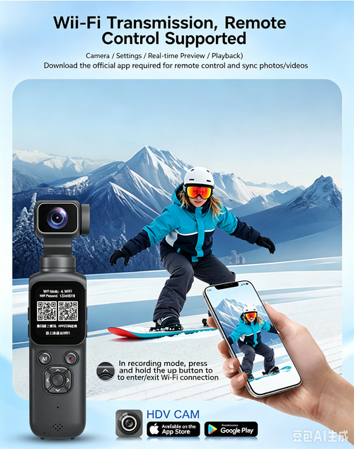 New 4K Hand‑Held Action Camera, Outdoor Face‑Tracking Shooting, High‑Definition Pocket Gimbal Camera