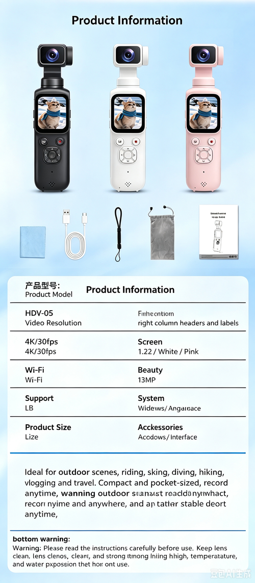 New 4K Hand‑Held Action Camera, Outdoor Face‑Tracking Shooting, High‑Definition Pocket Gimbal Camera