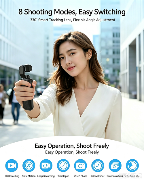 New 4K Hand‑Held Action Camera, Outdoor Face‑Tracking Shooting, High‑Definition Pocket Gimbal Camera