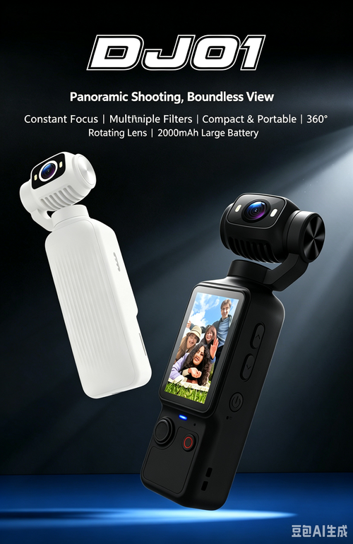Handheld action camera, stabilization camera for portable shooting and cycling recording.